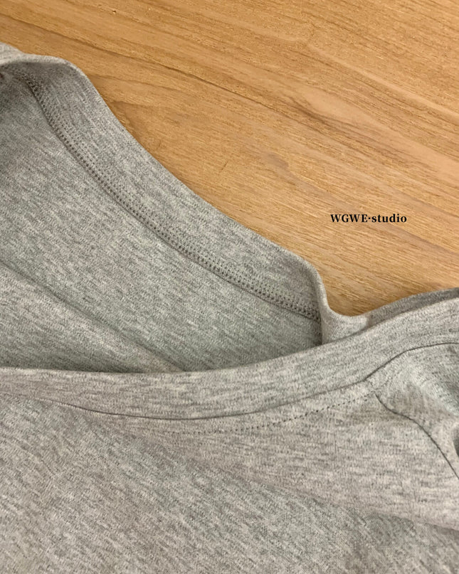 WGWE Off-Shoulder Slouchy Loose Long Sleeve Tee