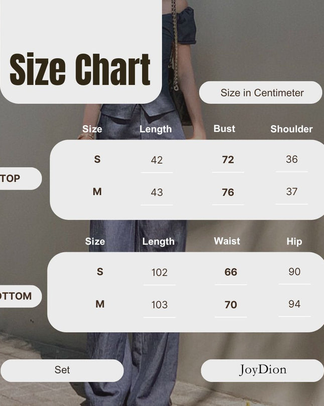 WGWE Minimalist Luxe Off-Shoulder Top + Relaxed Wide-Leg Pants Set