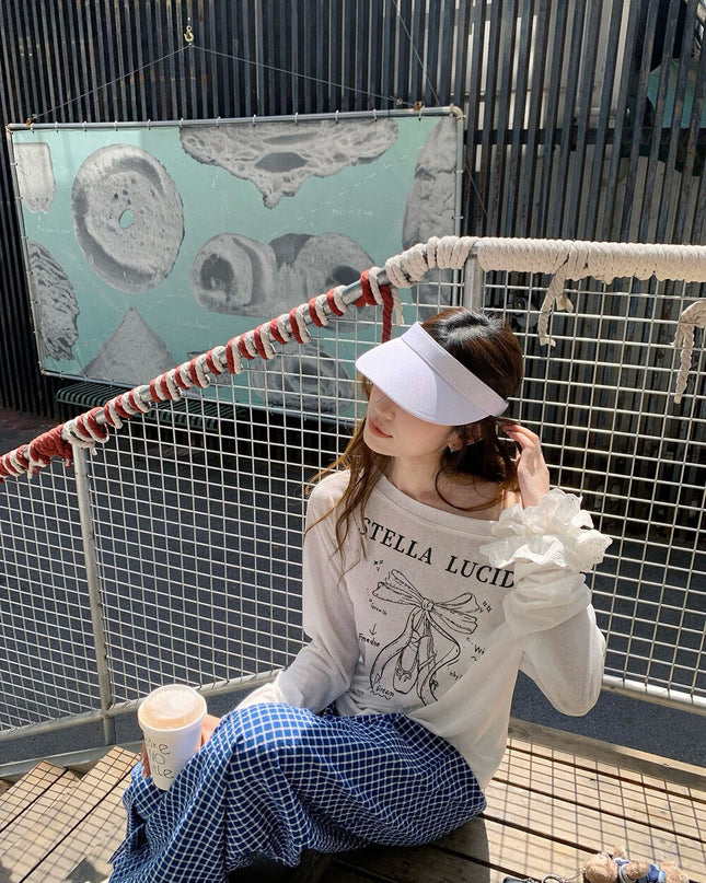 WGWE White One-Shoulder Long Sleeve Tee