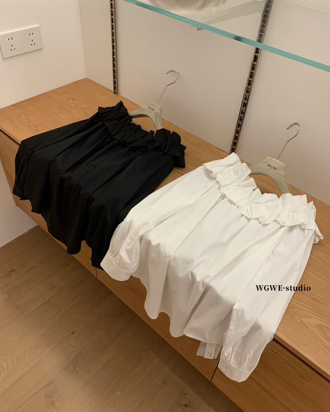 WGWE Off-Shoulder Lantern Sleeve Blouse