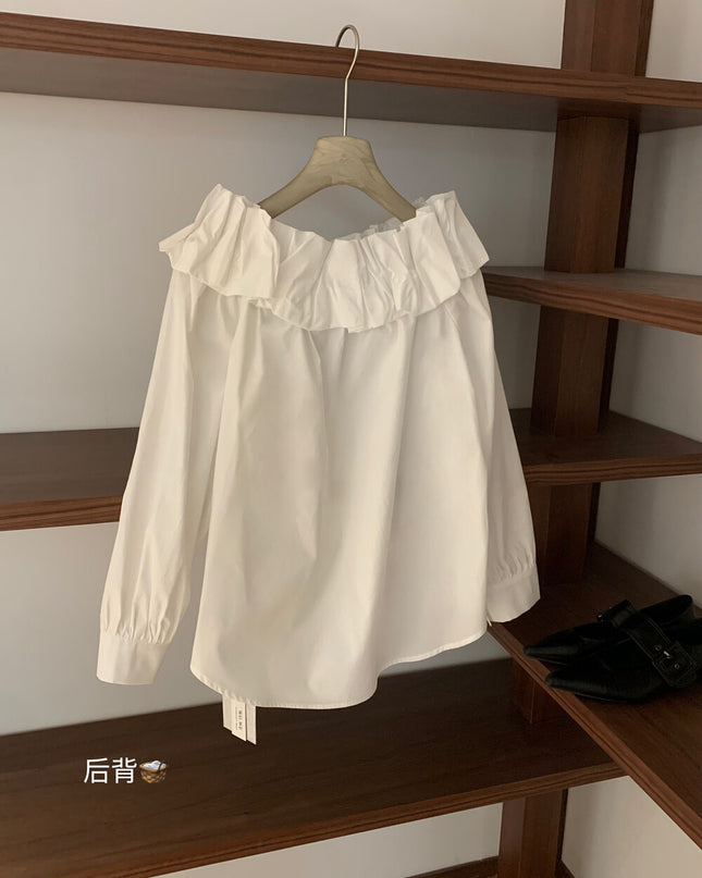 WGWE Off-Shoulder Lantern Sleeve Blouse