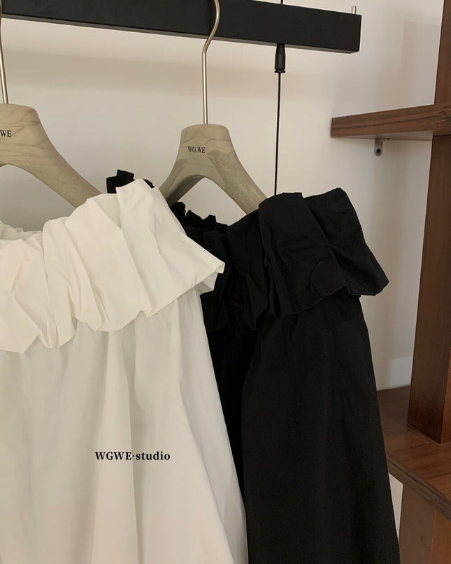 WGWE Off-Shoulder Lantern Sleeve Blouse