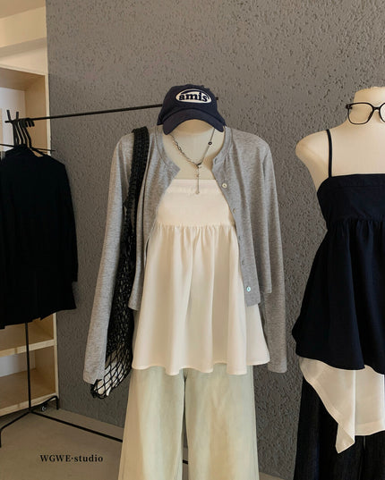WGWE Sweet Girl Knit Cardigan + Cami Top Two-Piece Set