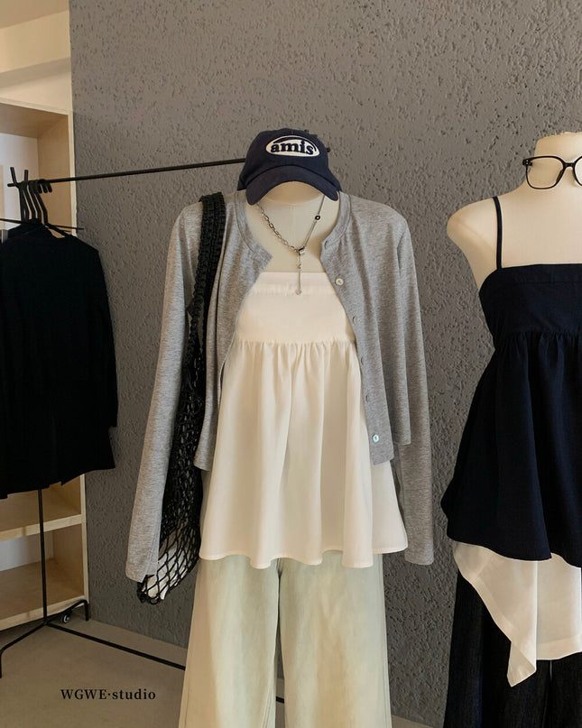 WGWE Sweet Girl Knit Cardigan + Cami Top Two-Piece Set