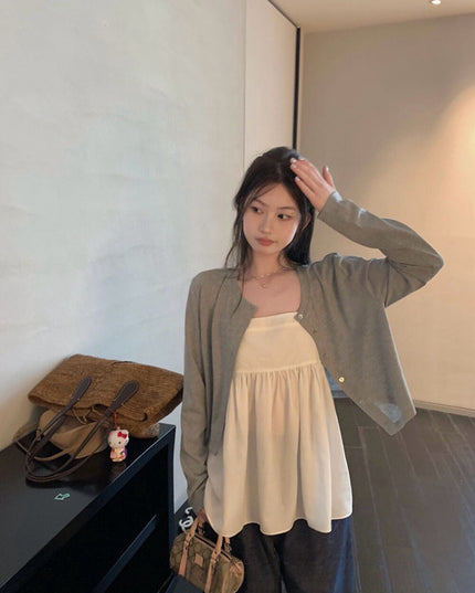 WGWE Sweet Girl Knit Cardigan + Cami Top Two-Piece Set