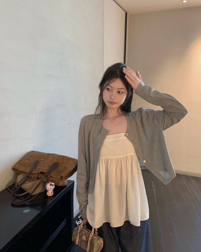 WGWE Sweet Girl Knit Cardigan + Cami Top Two-Piece Set