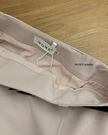 WGWE High-Waist Commuter Preppy Suit A-Line Skirt