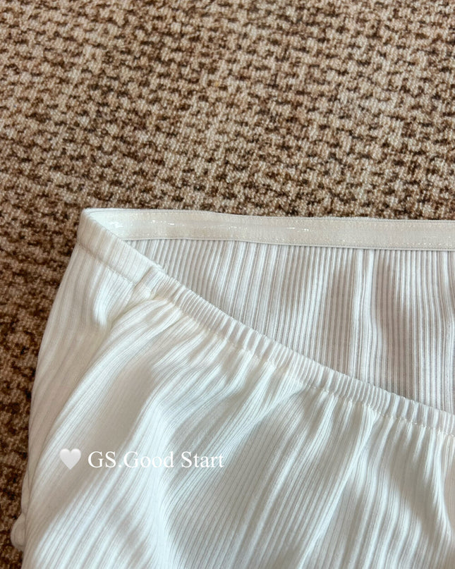 GS.GOOD START Mesh Panel Tube Top + Cardigan Set