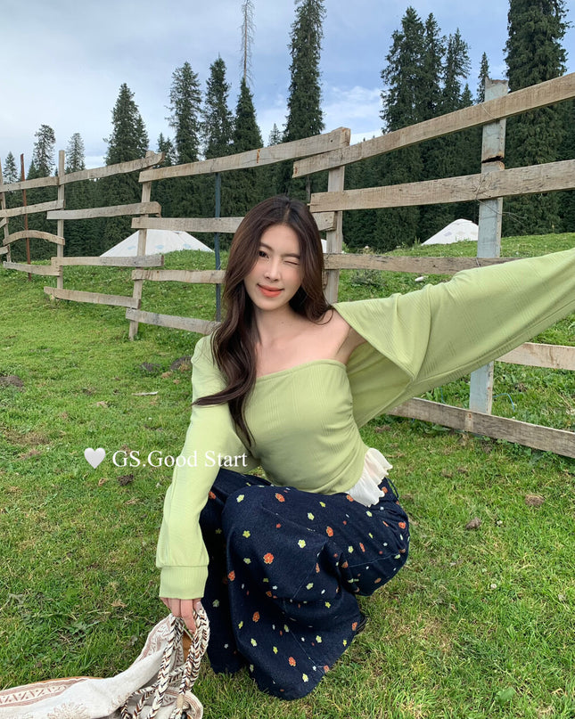 GS.GOOD START Mesh Panel Tube Top + Cardigan Set