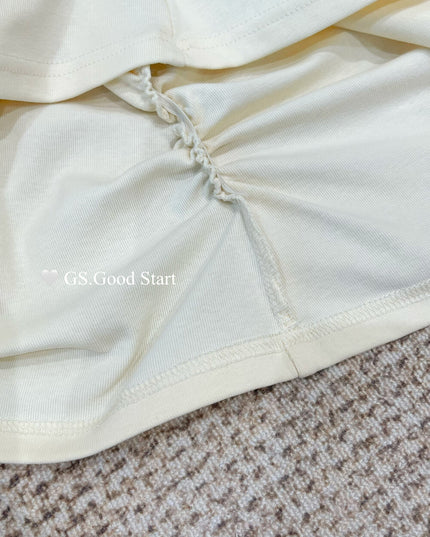 GS.GOOD START Sweet Plaid Bow Casual Top