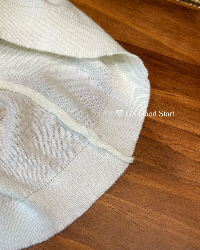 GS.GOOD START Elegant Drape-Neck Sleeveless Knit Vest