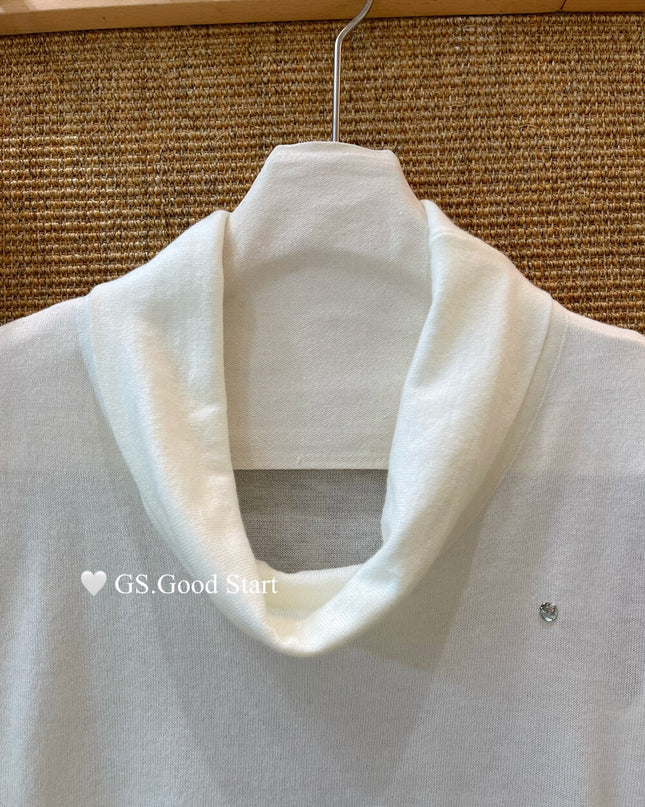 GS.GOOD START Elegant Drape-Neck Sleeveless Knit Vest