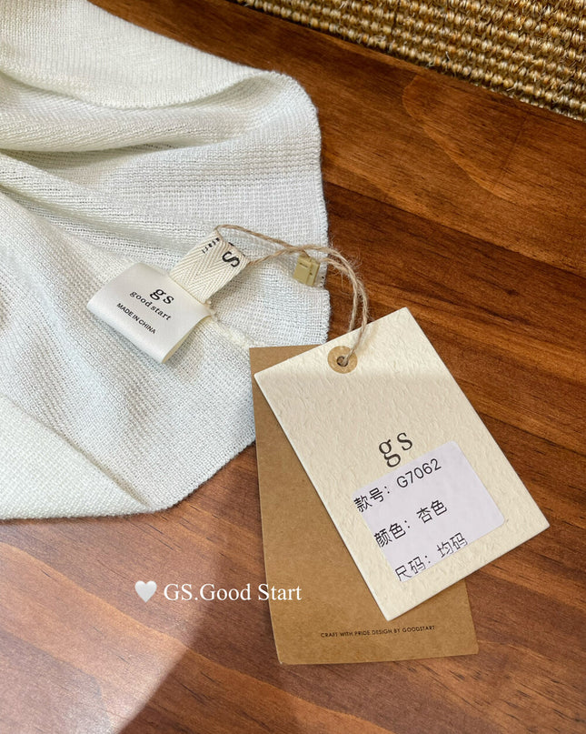 GS.GOOD START Off-Shoulder Tie-Up Knit Top