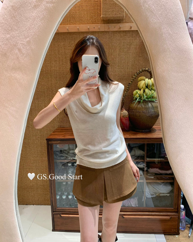 GS.GOOD START A-Line Suit Skort Shorts