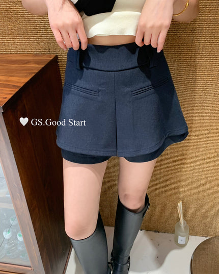 GS.GOOD START A-Line Suit Skort Shorts
