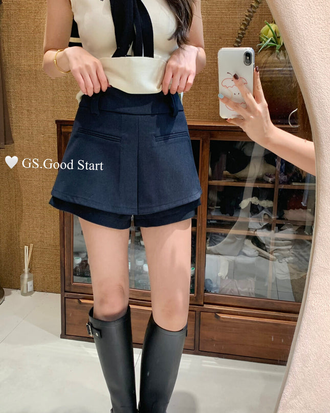 GS.GOOD START A-Line Suit Skort Shorts