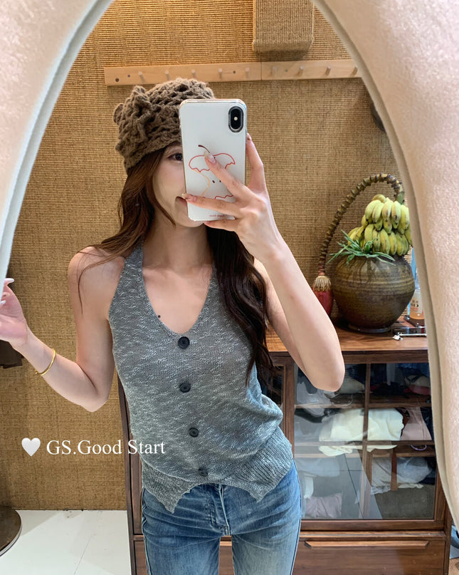 GS.GOOD START Halter Neck Pure Desire Tank Top