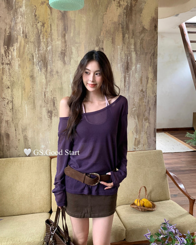 GS.GOOD START Color-Block Halter Neck Backless Bra + Top Set