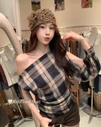 Black (Plaid) / S
