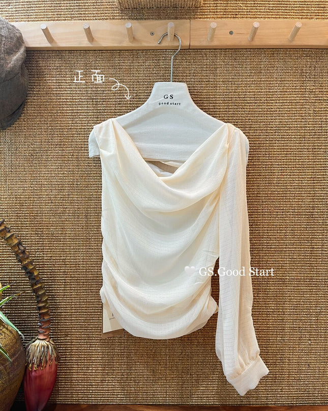 GS.GOOD START Paris Runway One-Sleeve Asymmetrical Top