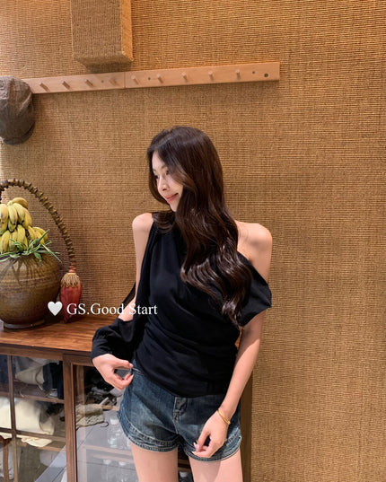 GS.GOOD START Paris Runway One-Sleeve Asymmetrical Top