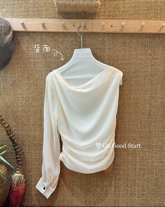 GS.GOOD START Paris Runway One-Sleeve Asymmetrical Top