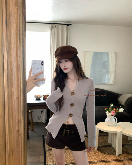 AS OFFICIAL Belgium Muse Suede Matte High-Waist Belted Shorts