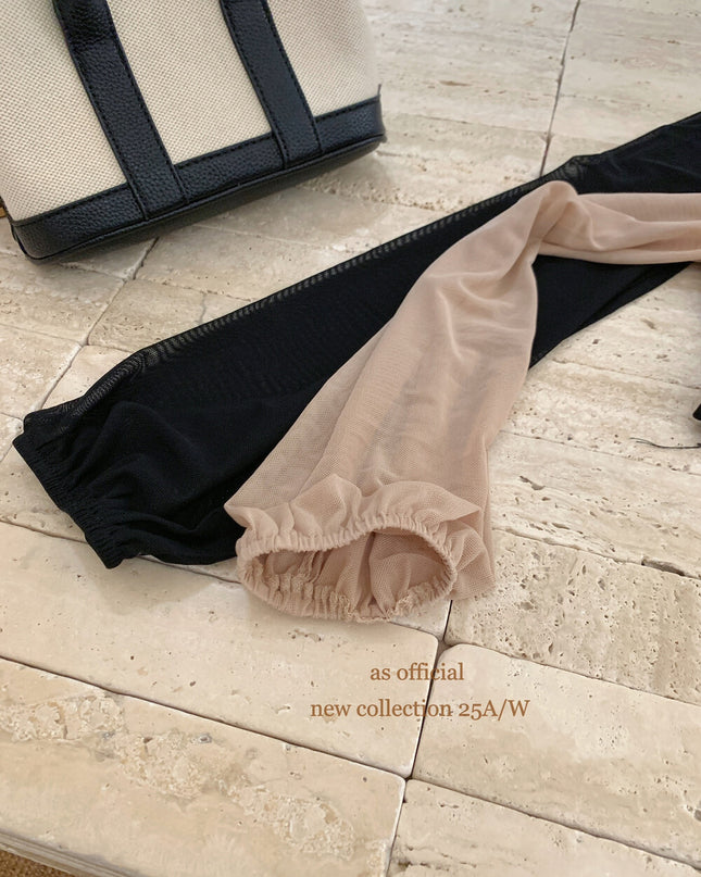AS OFFICIAL Peach Trap Mesh One-Shoulder Ruched Top