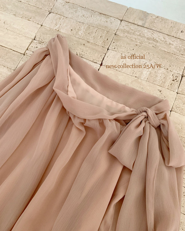 AS OFFICIAL Vintage Grace One-Shoulder Tie Blouse