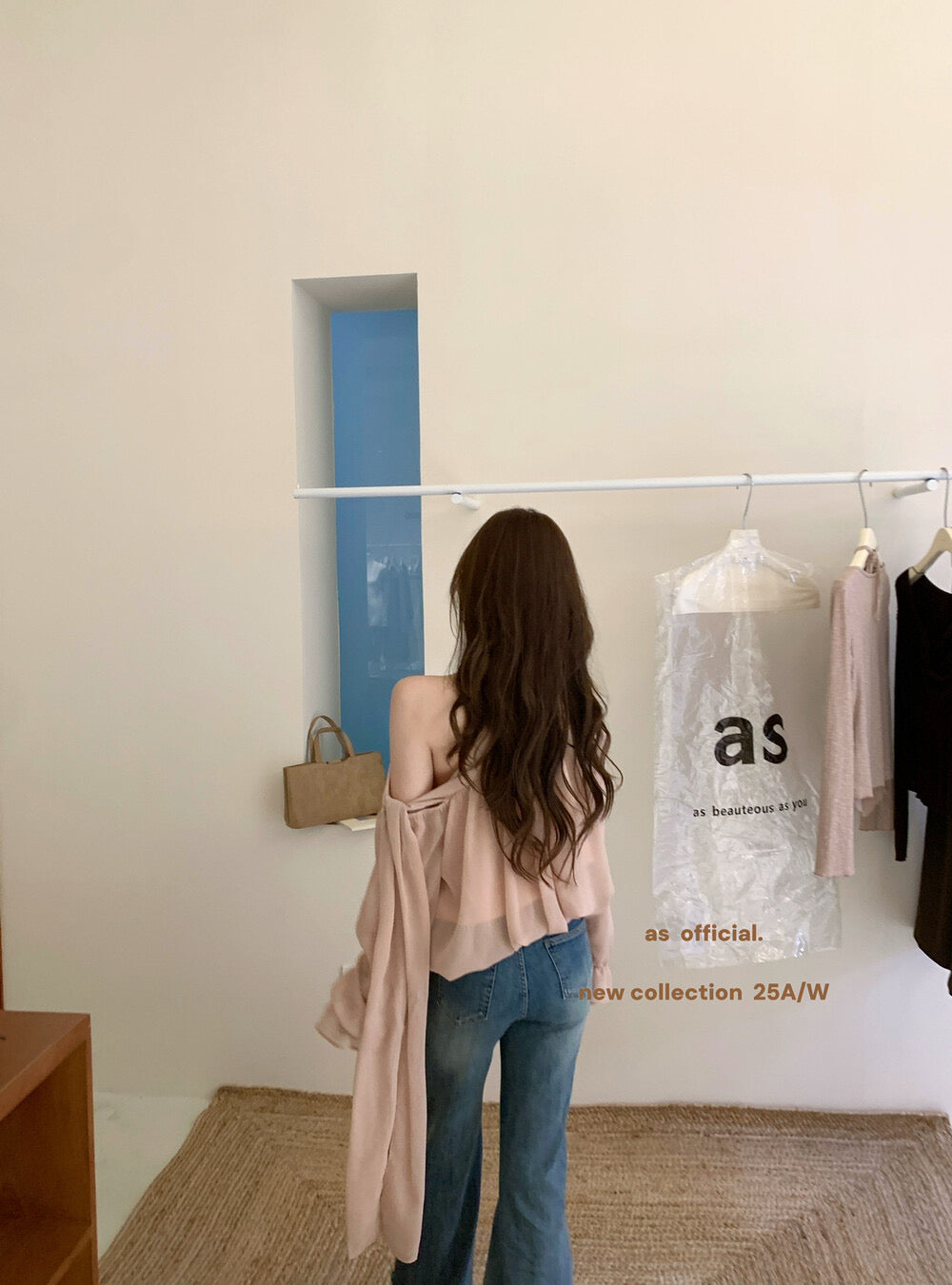 AS OFFICIAL Vintage Grace One-Shoulder Tie Blouse