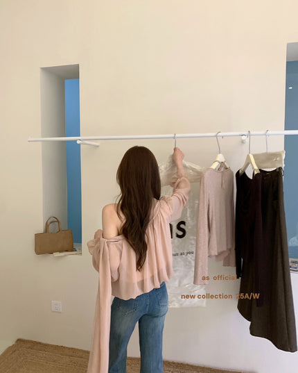 AS OFFICIAL Vintage Grace One-Shoulder Tie Blouse