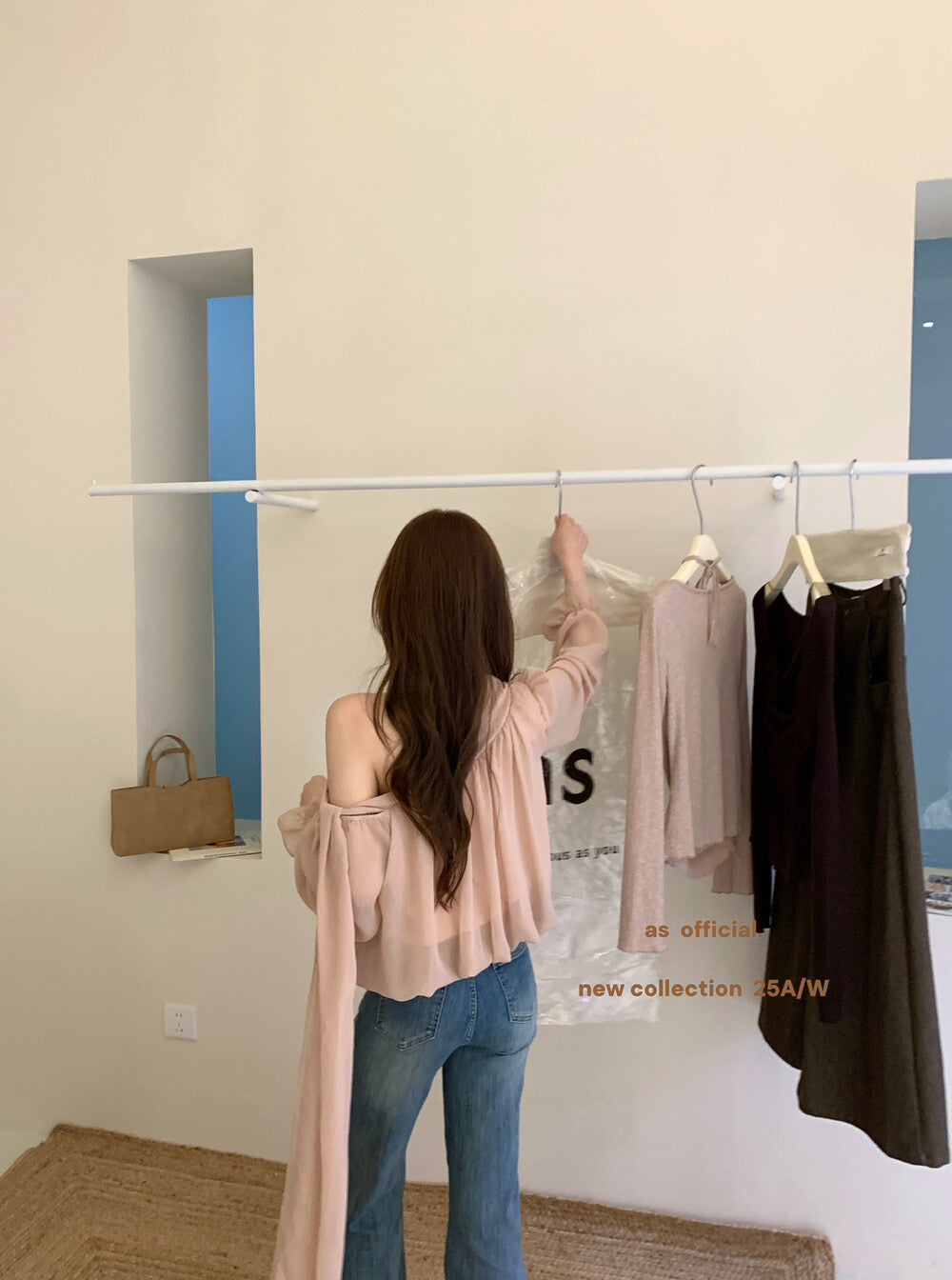AS OFFICIAL Vintage Grace One-Shoulder Tie Blouse