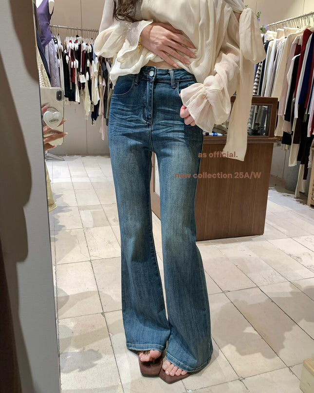 AS OFFICIAL “Perfect Ratio” High-Waist Washed Flared Jeans