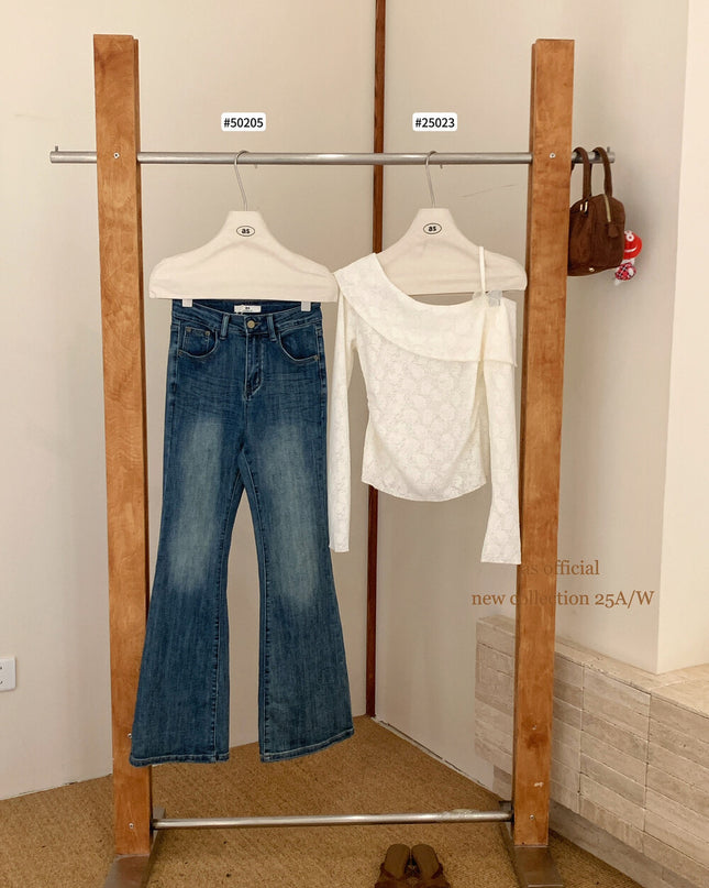 AS OFFICIAL “Perfect Ratio” High-Waist Washed Flared Jeans
