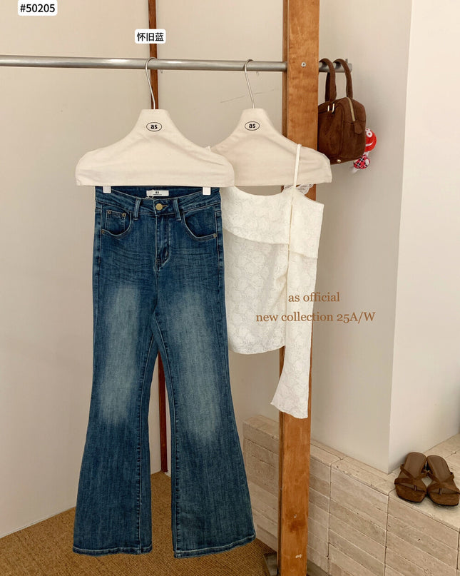 AS OFFICIAL “Perfect Ratio” High-Waist Washed Flared Jeans