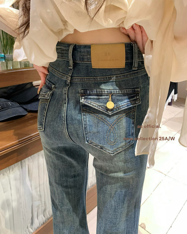 AS OFFICIAL “Perfect Ratio” High-Waist Washed Flared Jeans
