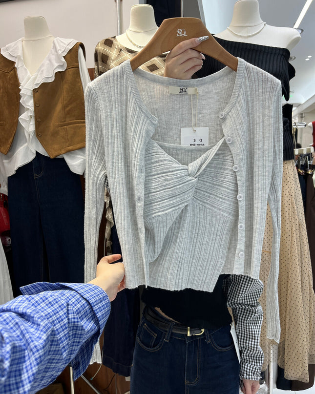 Sweet Knit Cardigan + Cami Layering Duo