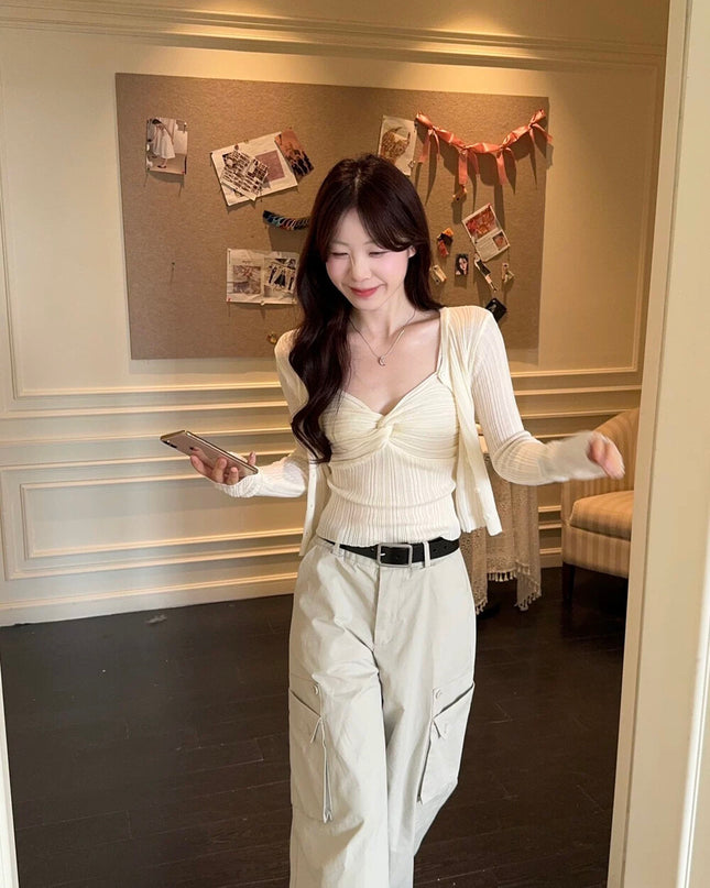 Sweet Knit Cardigan + Cami Layering Duo