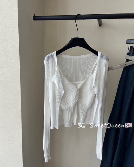 Sweet Knit Cardigan + Cami Layering Duo