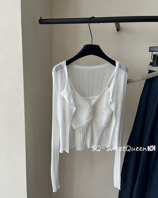 Sweet Knit Cardigan + Cami Layering Duo