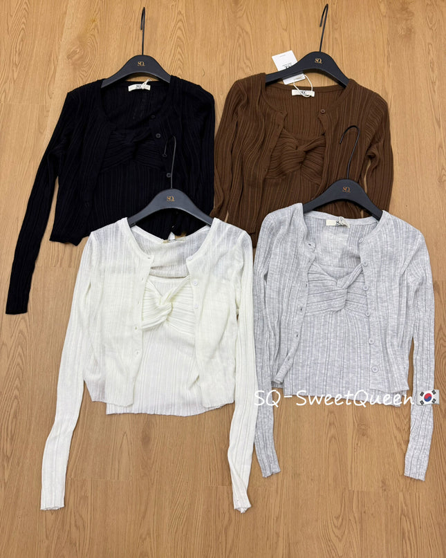 Sweet Knit Cardigan + Cami Layering Duo