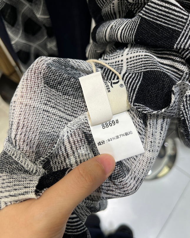 Retro Plaid One-Shoulder Slim Fit Asym Top