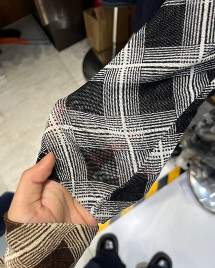 Retro Plaid One-Shoulder Slim Fit Asym Top