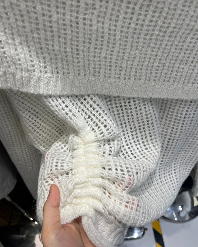 Champagne Glow Off-Shoulder Mohair Knit