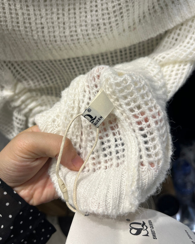 Champagne Glow Off-Shoulder Mohair Knit