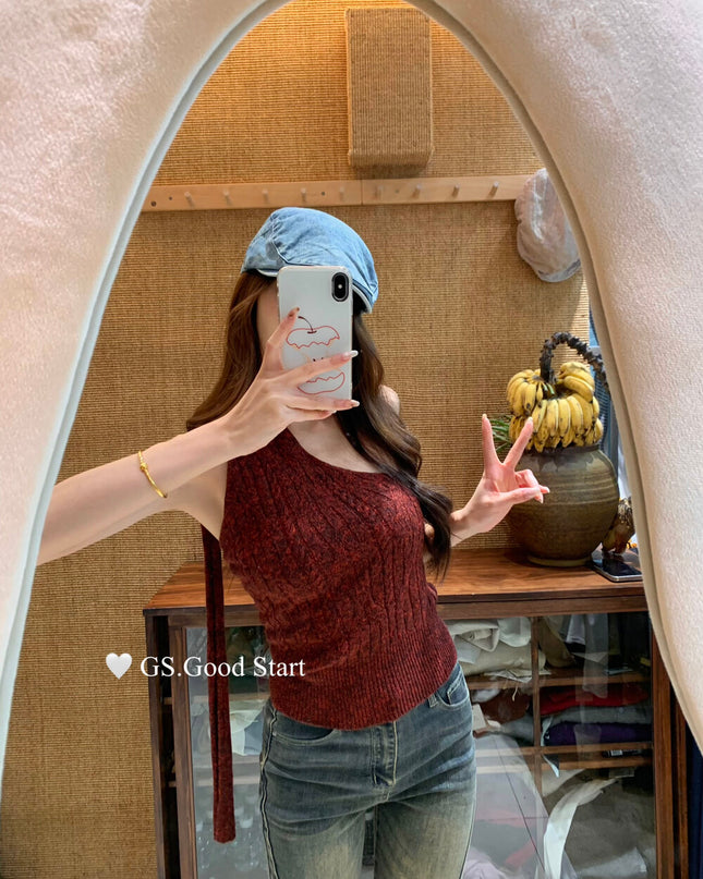Tie-Dye Knit Ribbon Tank