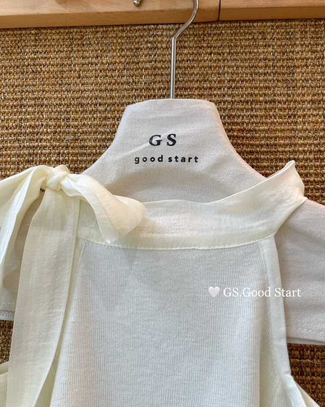 Sweet Bow Off-Shoulder Knit Top