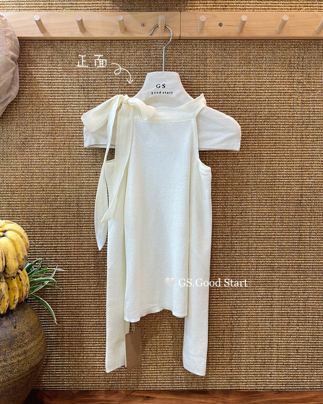 Sweet Bow Off-Shoulder Knit Top