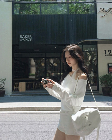 Asym One-Shoulder Long-Sleeve Tee