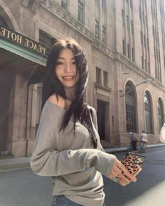 Asym One-Shoulder Long-Sleeve Tee
